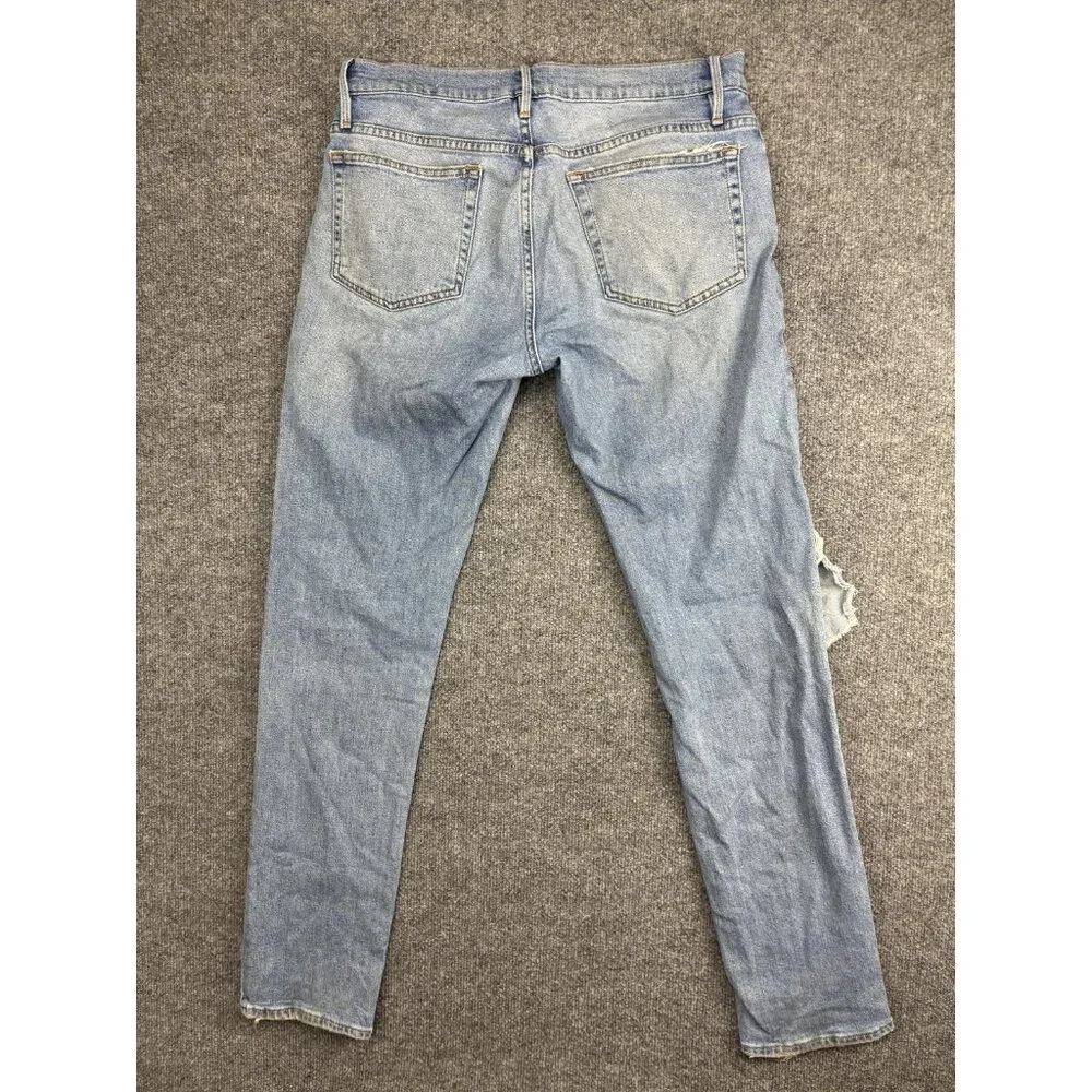 FRAME L'Homme Slim Bahamas Destruct Jeans‎ Mens 30x30 Blue Distressed Denim
